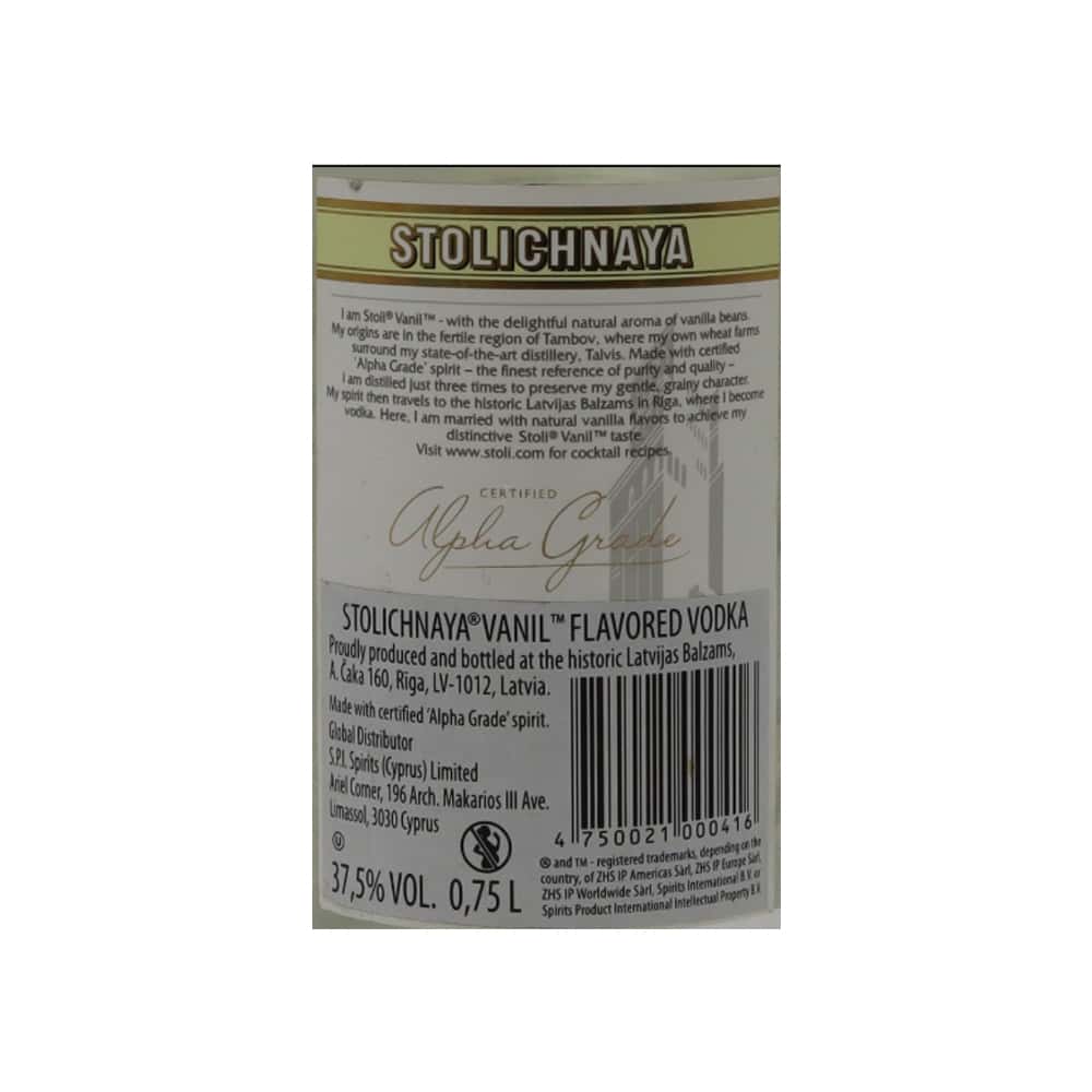 Vodka premium sabor vainilla Stolichnaya (750 ml) - Miniatura 3