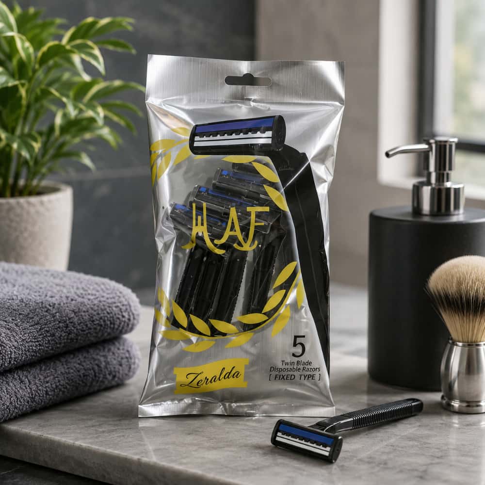 Paquete de 5 cuchillas de afeitar desechables de doble hoja Maf Zeralda - Miniatura 4