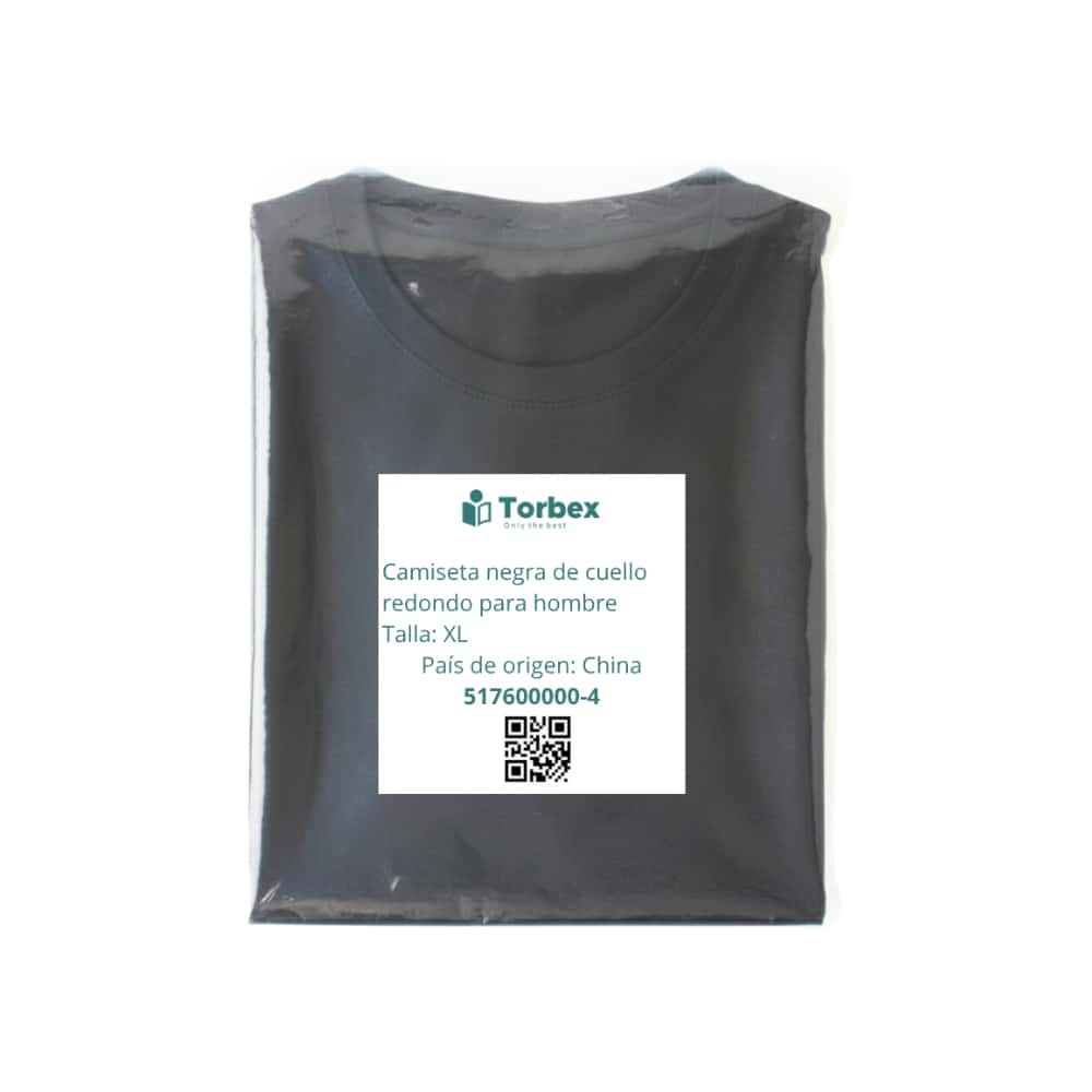 Camiseta negra de cuello redondo para hombre Torbex (Talla XL) - Miniatura 4