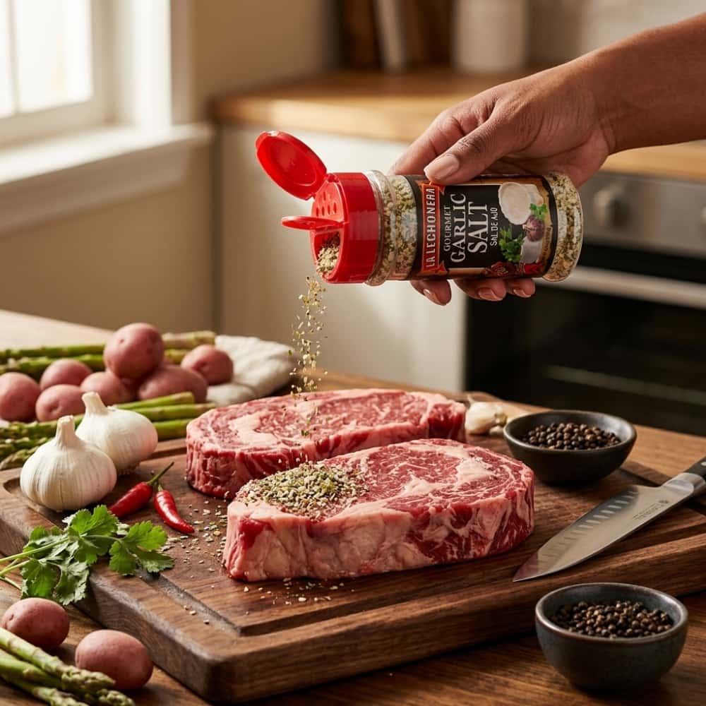 Sazón Sal de ajo Gourmet La Lechonera (190 g / 6.5 oz) - Miniatura 5