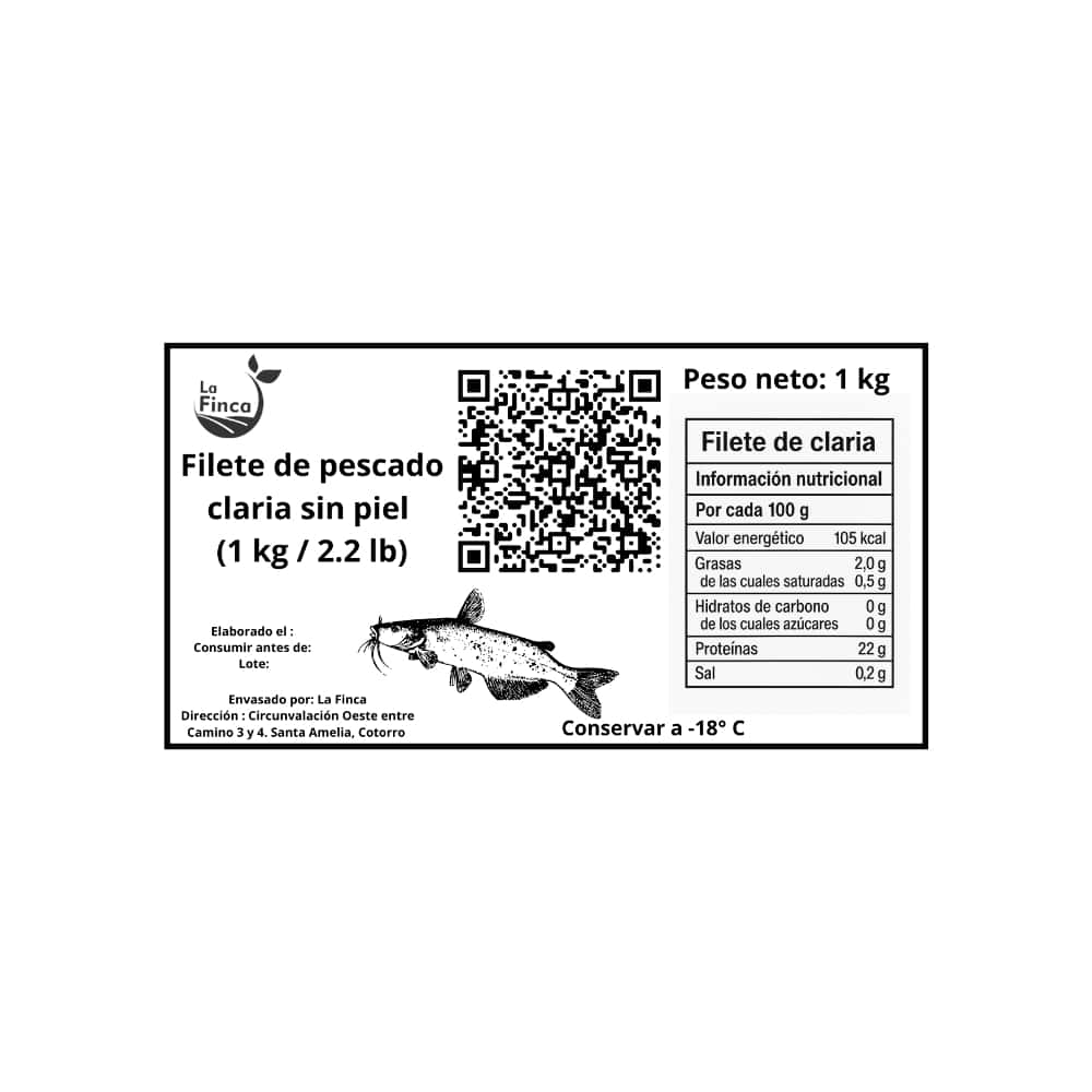 Filete de pescado Claria sin piel La Finca (1 kg / 2.2 lb) - Miniatura 4