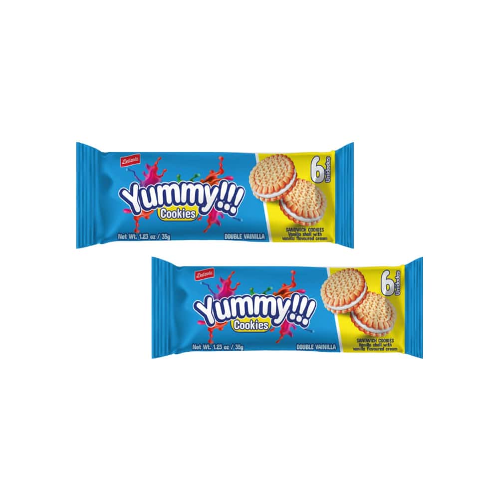 Galletas sándwich de vainilla rellenas de crema sabor a vainilla Delizola (2 x 35 g / 1.23 oz) - Miniatura 1
