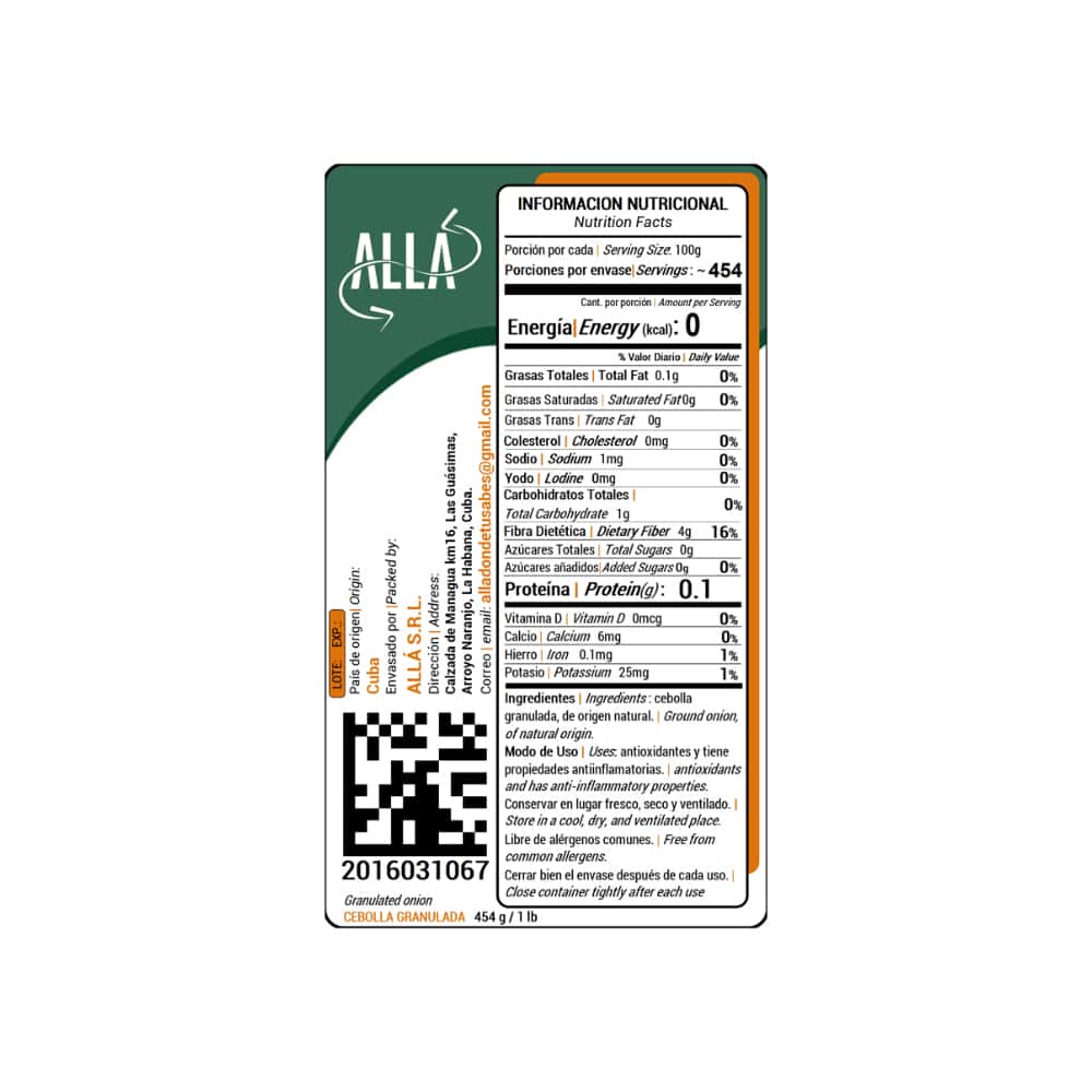 Cebolla granulada ALLÁ (454 g / 1 lb) - Miniatura 3