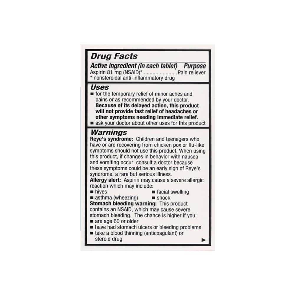 Aspirina. Ácido acetilsalicílico 81 mg GoodSense (120 tabletas) - Miniatura 7