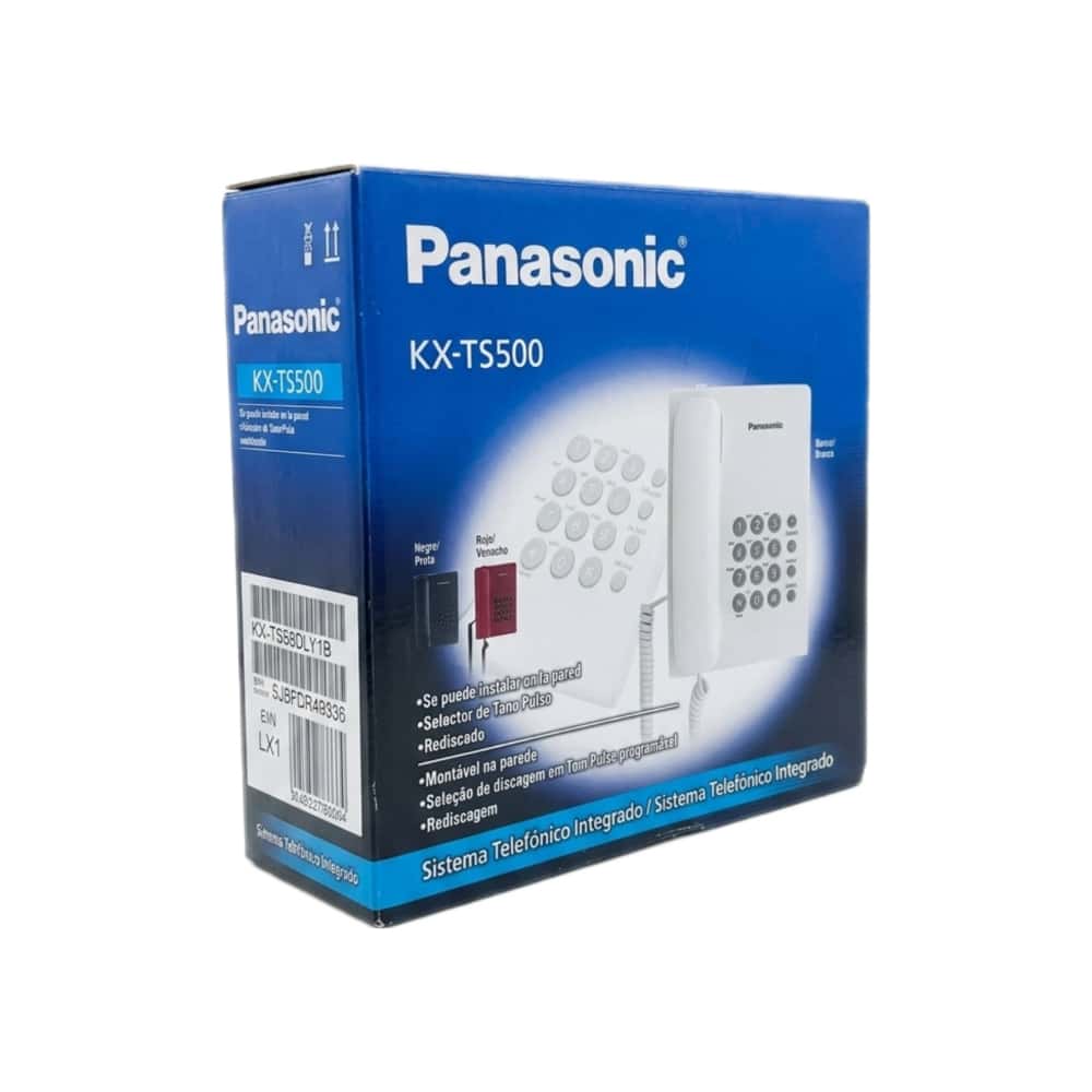 Teléfono fijo color blanco Panasonic KX-TS500 - Miniatura 2
