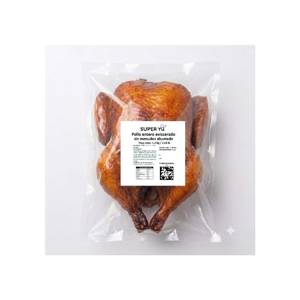 Pollo entero eviscerado sin menudos ahumado Super Yu (1.2 kg / 2.64 lb) - Miniatura 2