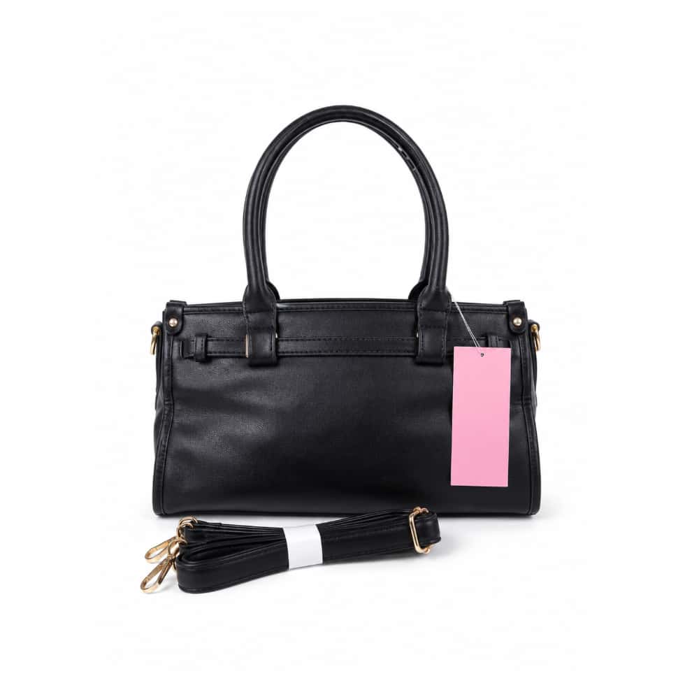 Bolso tote estructurado negro con cinturón decorativo y asas extraíbles Isabella (1 U) - Miniatura 2