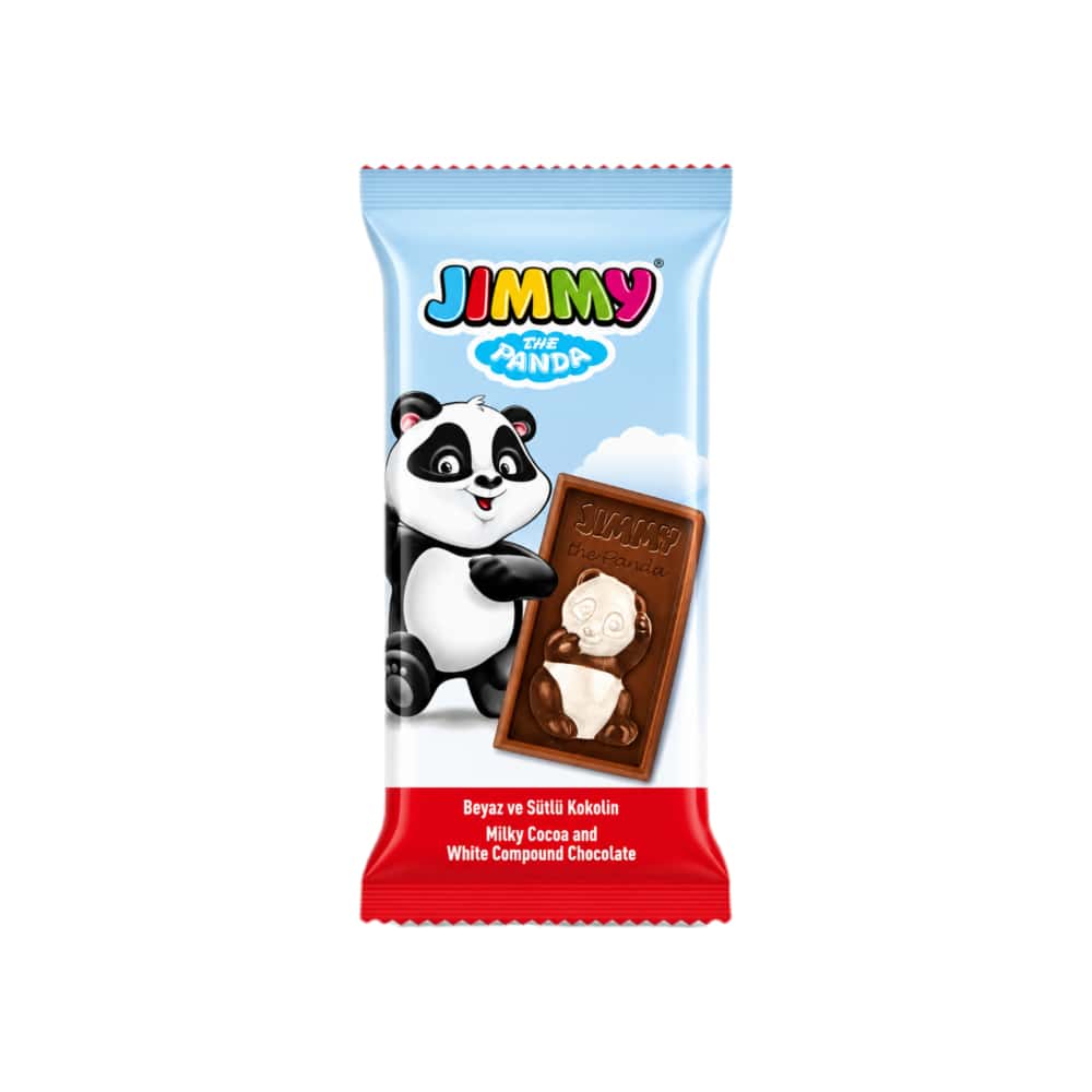 Tableta de chocolate compuesto de cacao con leche y chocolate blanco Jimmy Panda (40 g / 1.41 oz) - Miniatura 1