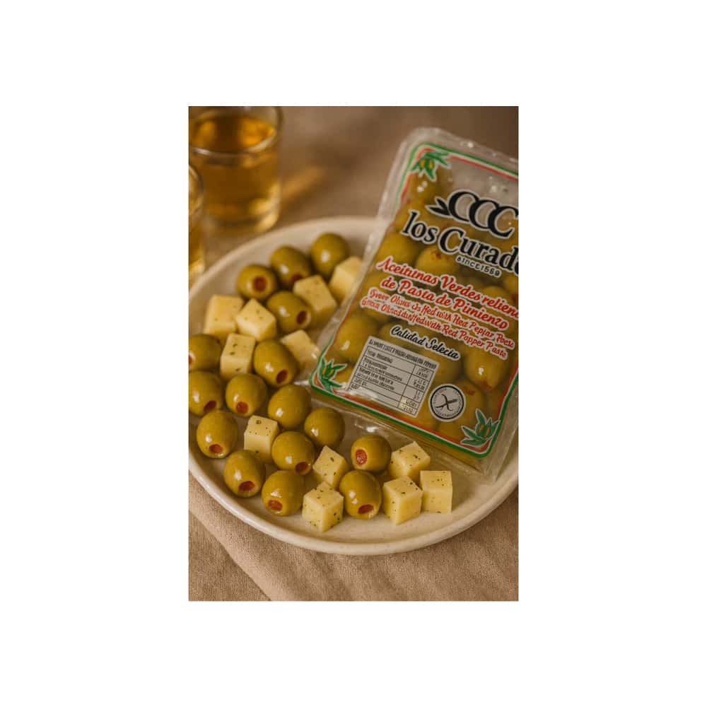 Aceitunas verdes rellenas de pasta de pimiento Los Curado (180 g / 6.35 oz) - Miniatura 6