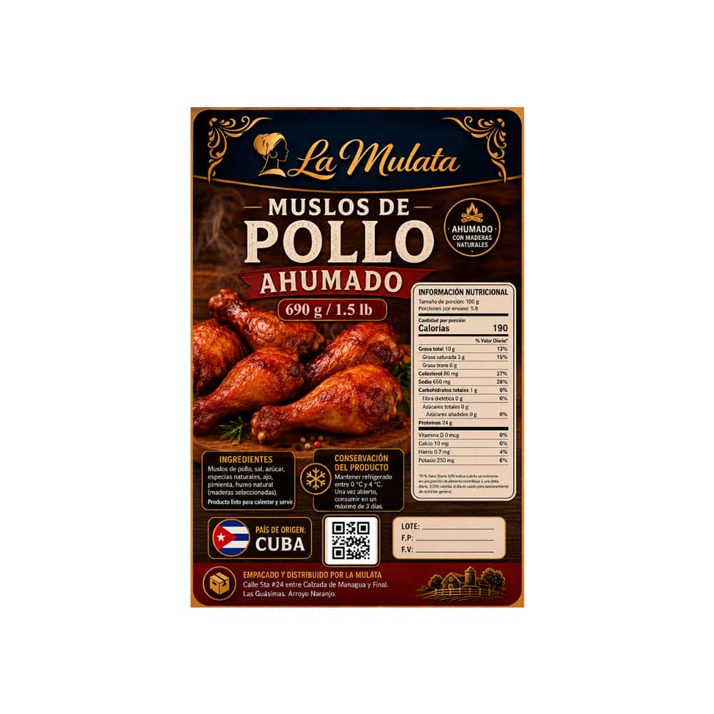 Muslos de pollo ahumados La Mulata (690 g / 1.5 lb) - Miniatura 2
