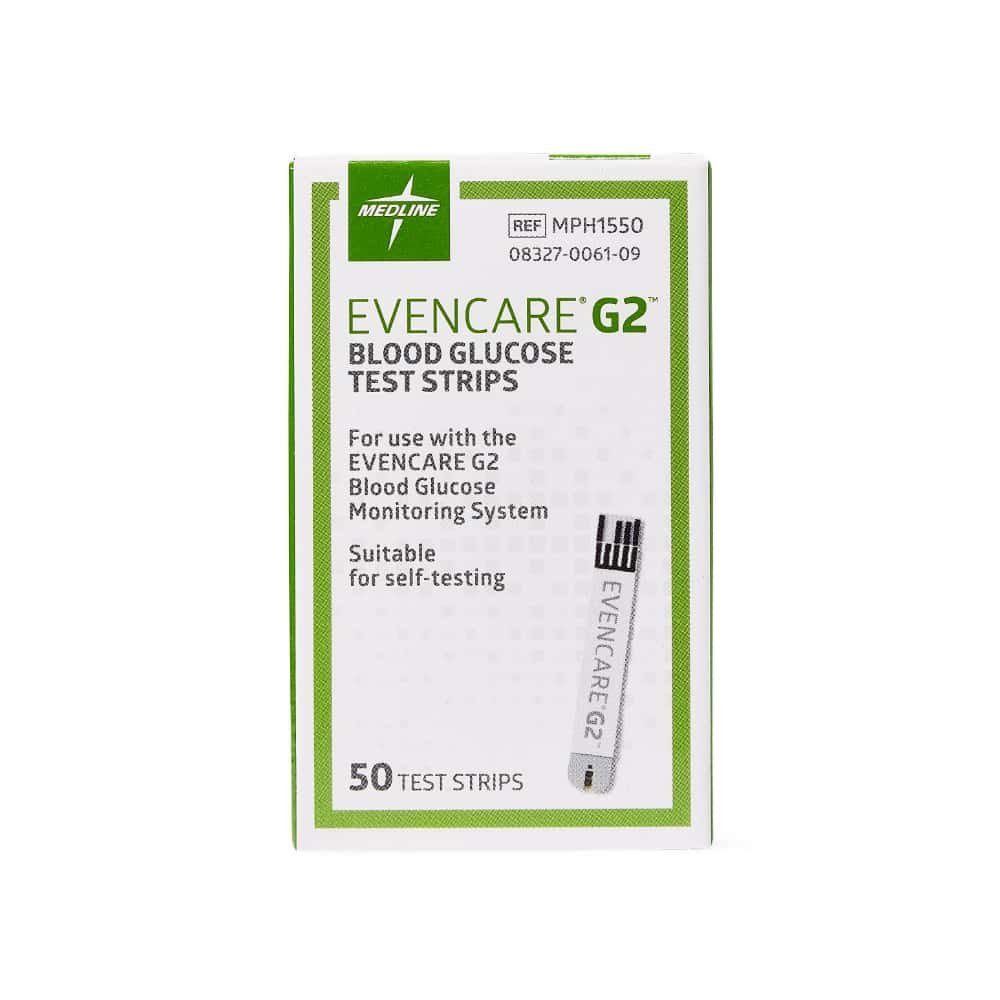 Tiras reactivas de glucosa en sangre EvenCare G2 Medline (50 U) - Miniatura 2