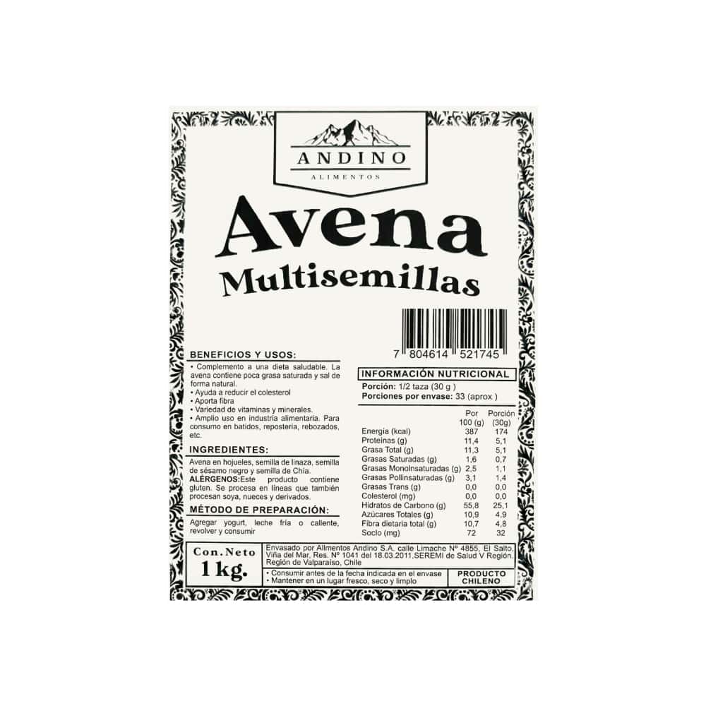 Avena en hojuelas multisemillas Andino (1 kg / 2.2 lb) - Miniatura 3
