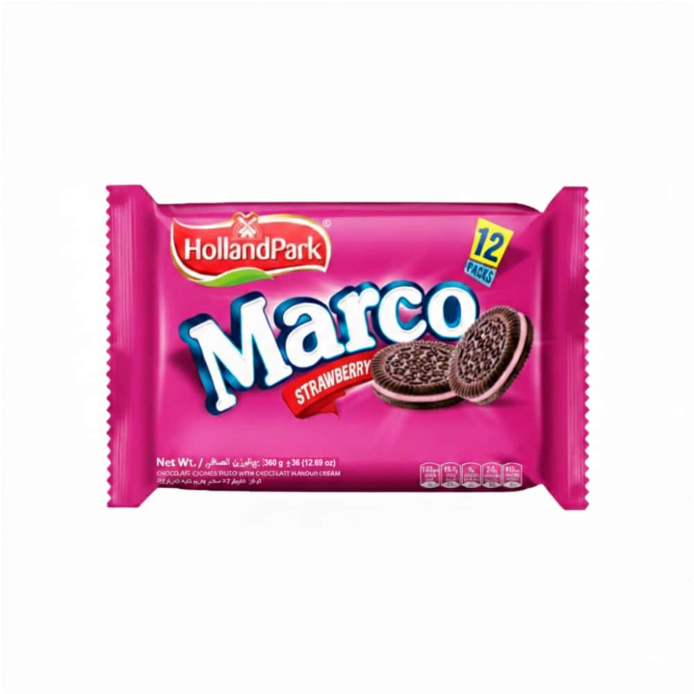 Galletas de chocolate con relleno sabor fresa Marco HollandPark (360 g / 12.69 oz) - Miniatura 1