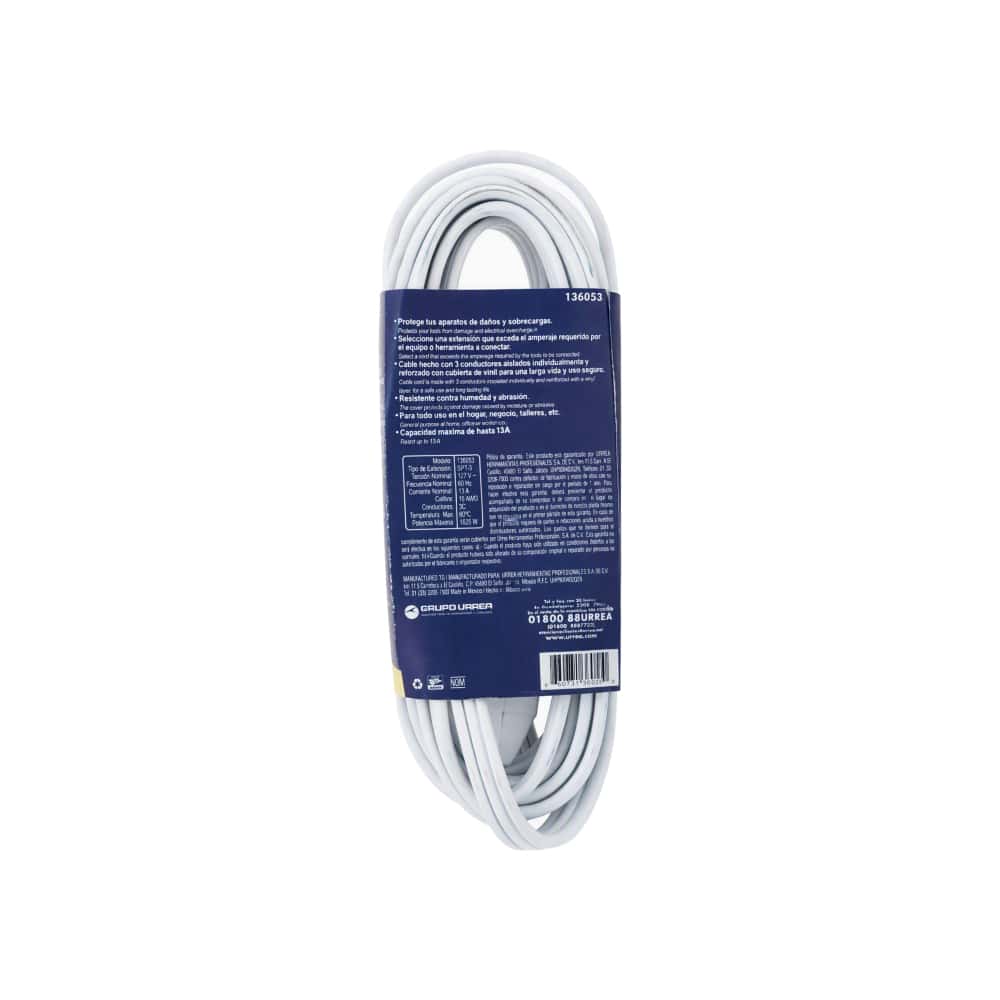 Extensión eléctrica plana 5 m Surtek 136053 - Miniatura 3
