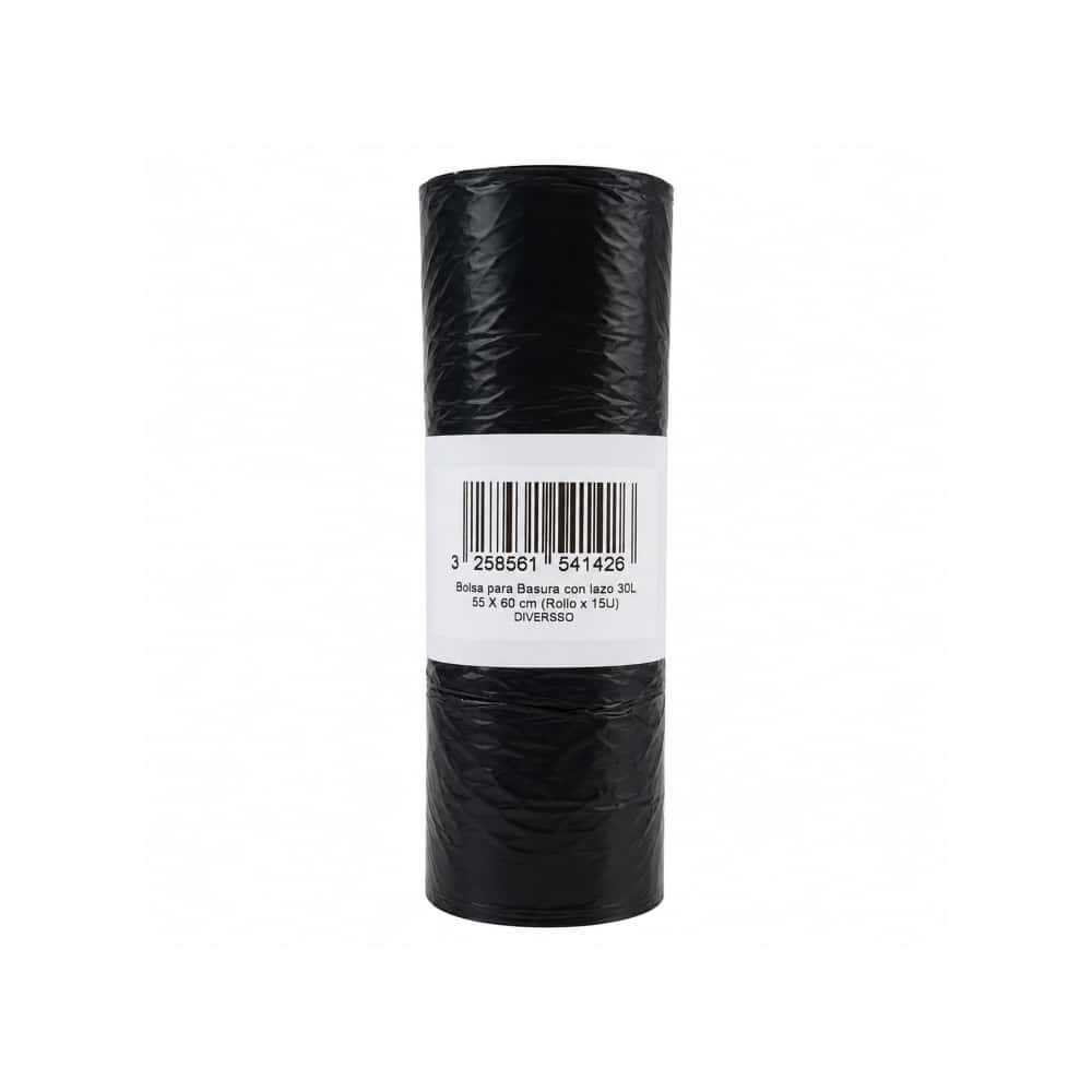 Bolsa de basura negra con lazo DIVERSSO (15 U) - Miniatura 2