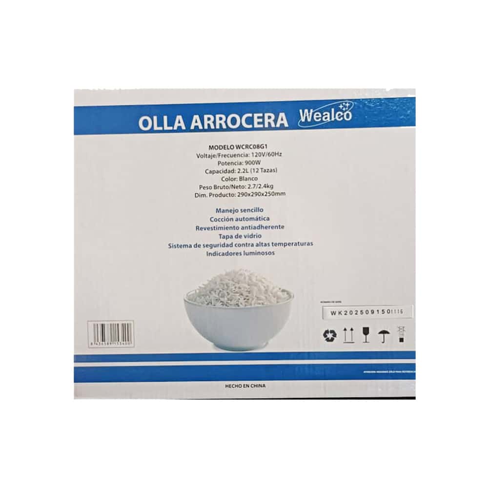 Olla arrocera 2.2 L Wealco WCRC08G1 - Miniatura 5