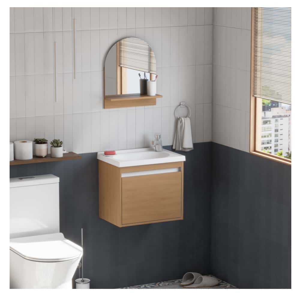 Mueble de baño jequitiba y blanco en madera Cozimax Jaspe - Miniatura 5