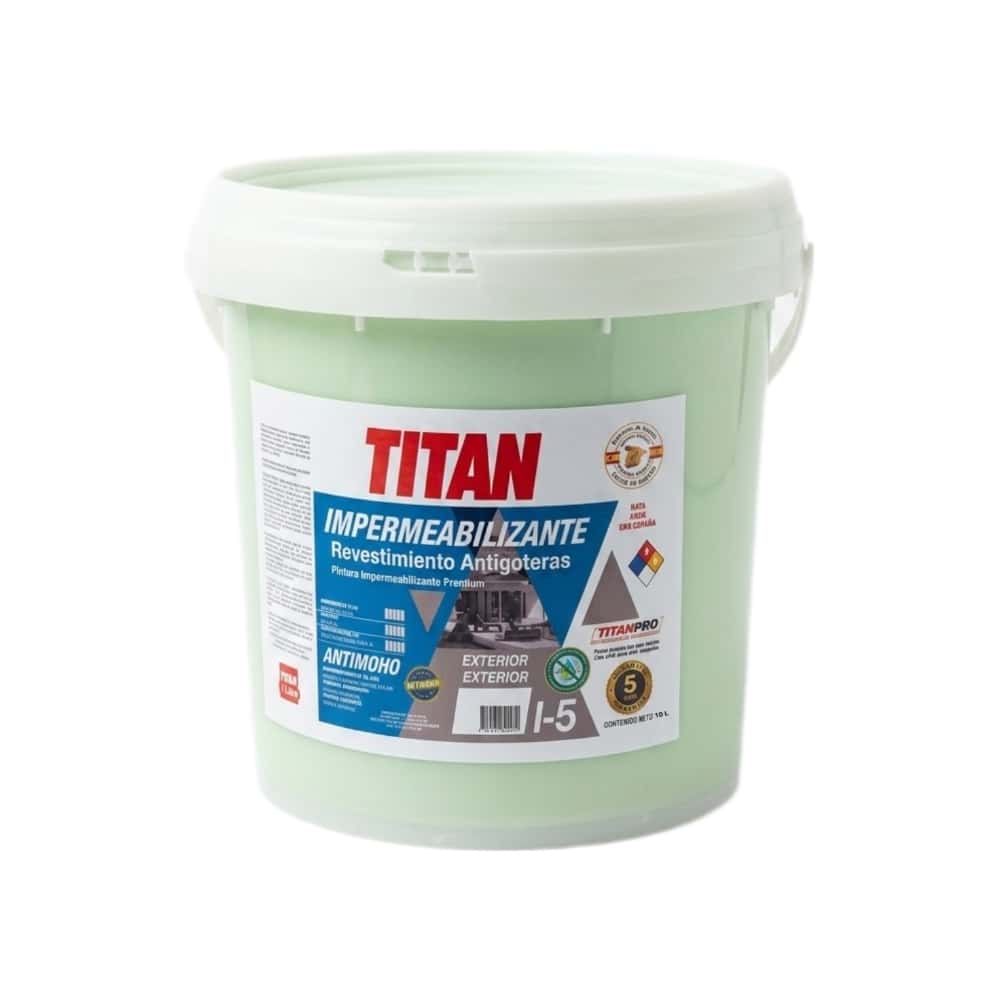 Pintura impermeabilizante revestimiento antigoteras color verde TITAN (10 L) - Miniatura 1