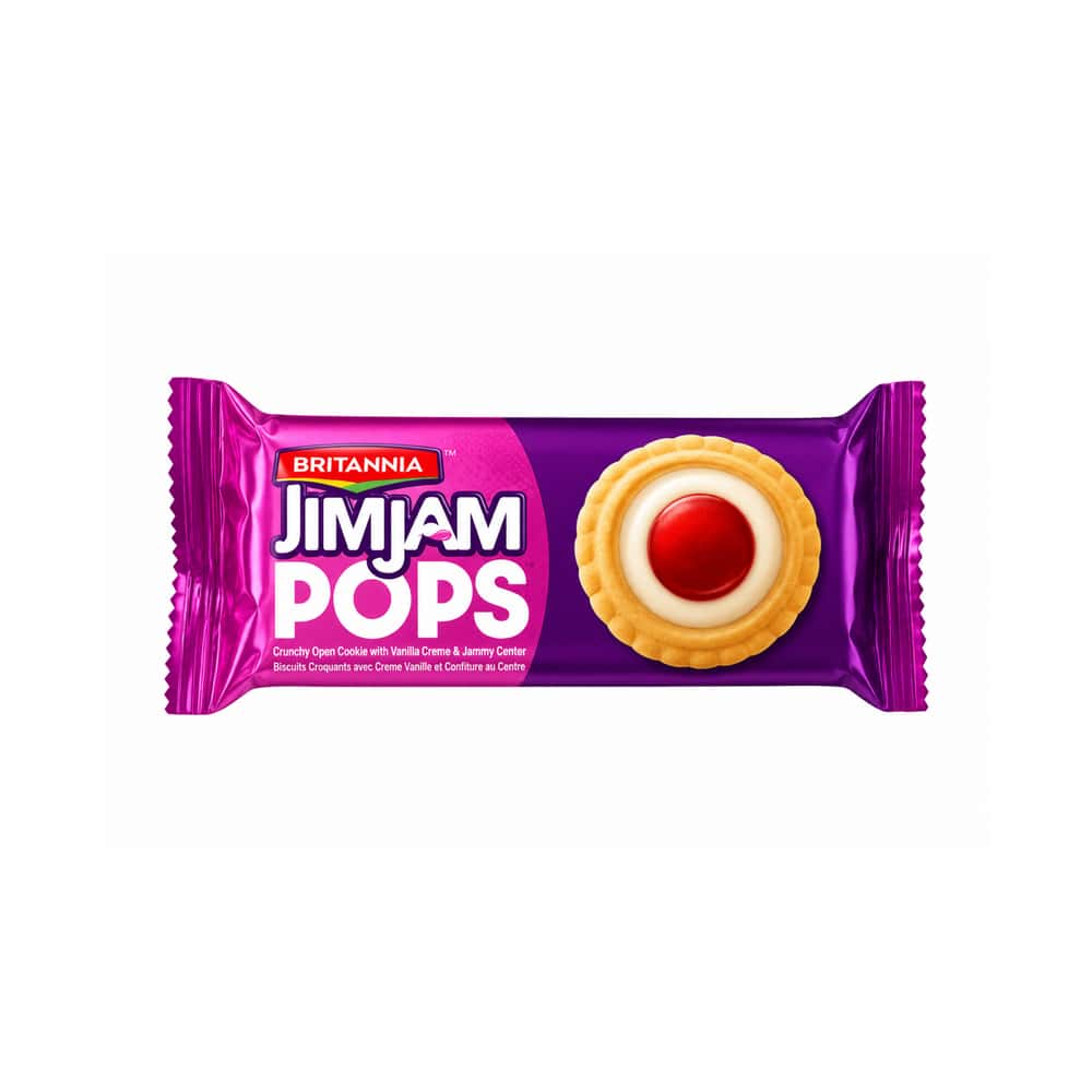 Galletas con centro de crema de vainilla y mermelada Britannia JimJam (70 g / 2.47 oz) - Miniatura 1