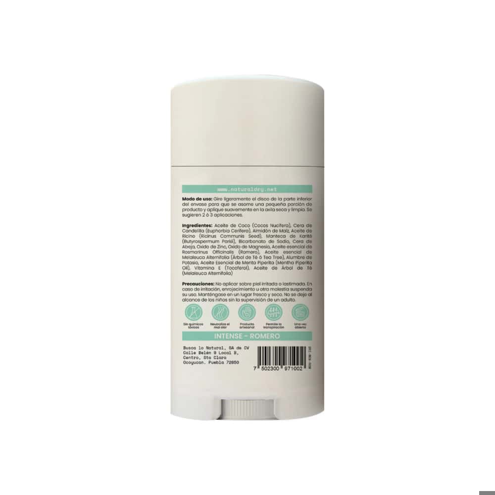 Desodorante natural corporal en barra para hombre aroma romero NaturalDry (50 g / 1.76 oz) - Miniatura 2