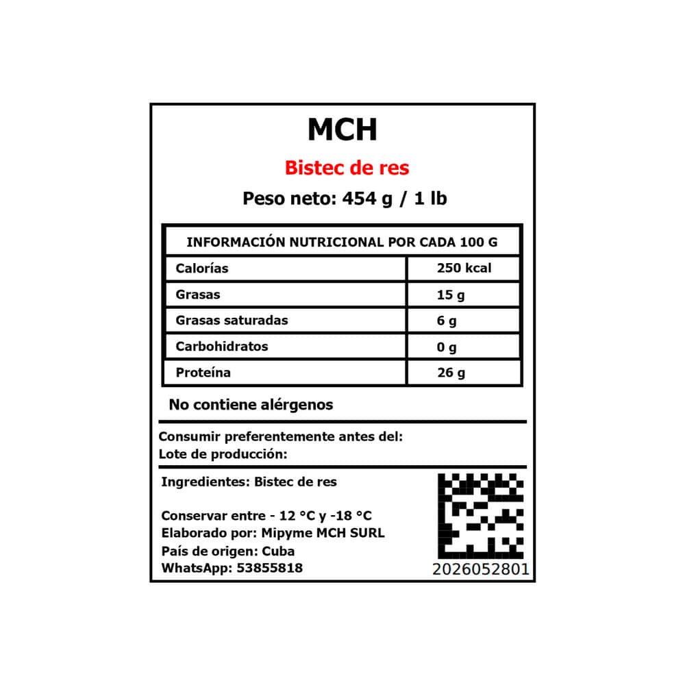 Bistec de res MCH (454 g / 1 lb) - Miniatura 3