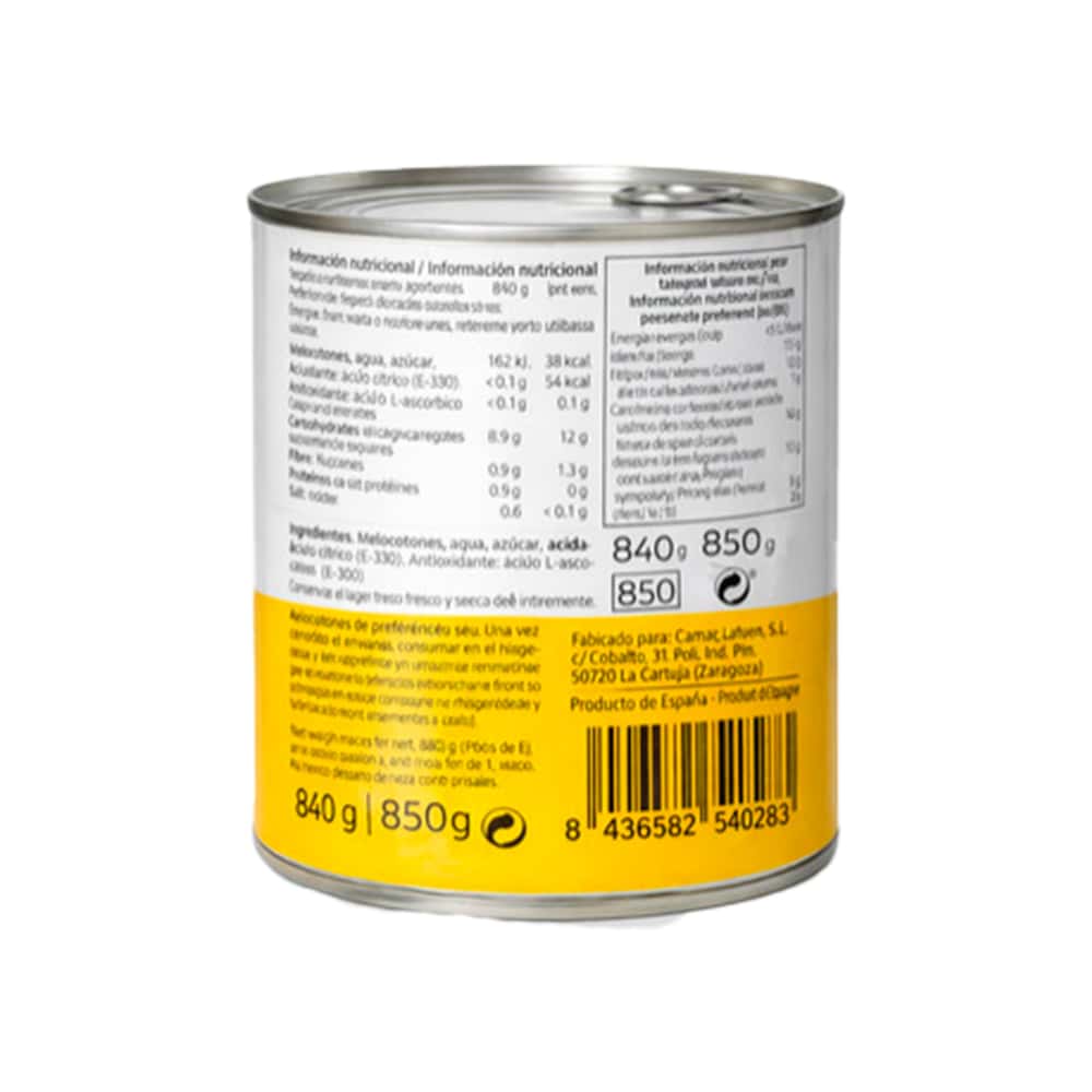 Mitades de melocotón en almíbar ligero Vola (850 g / 1.8 lb) - Miniatura 2