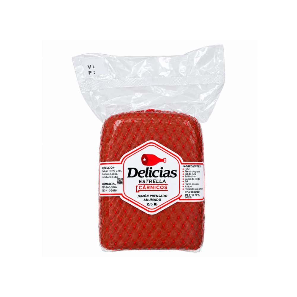 Jamón prensado ahumado malla roja Delicias Estrella (1.13 kg / 2.5 lb) - Miniatura 1