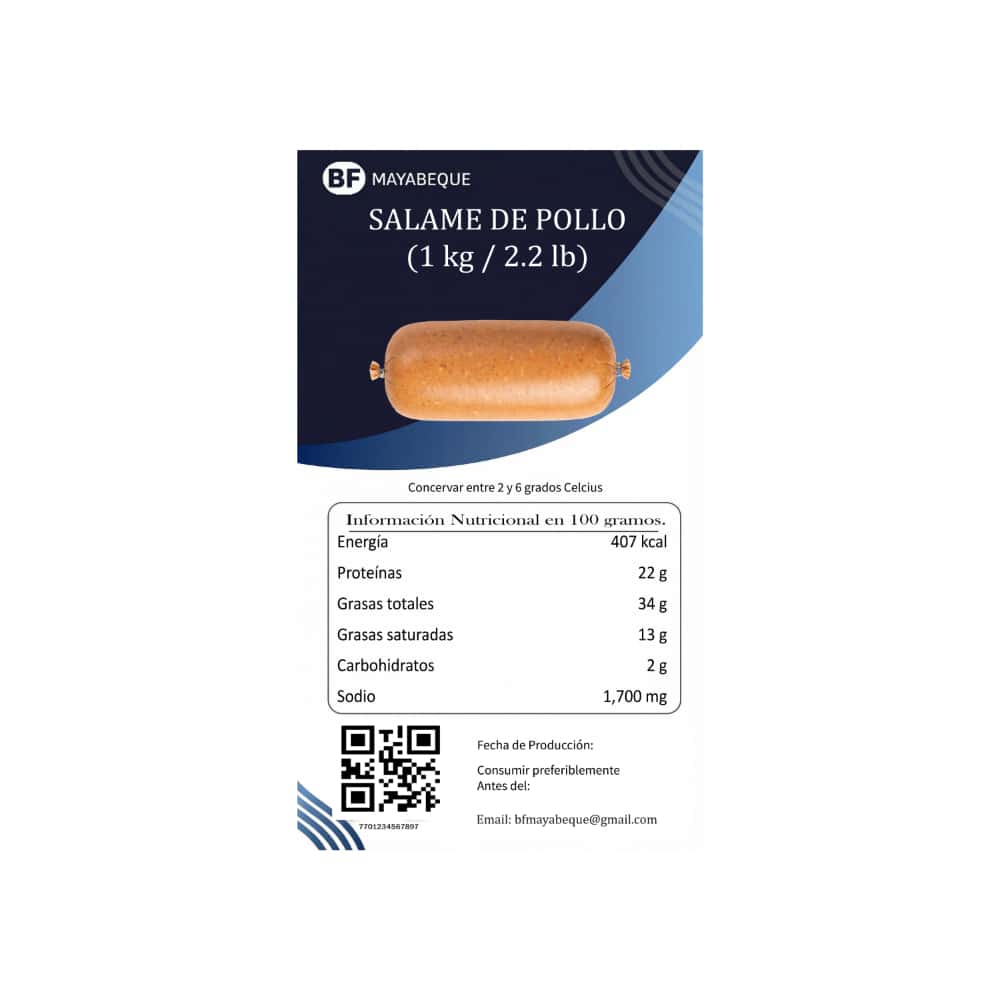 Salame de pollo BF Mayabeque (1 kg / 2.2 lb) - Miniatura 3