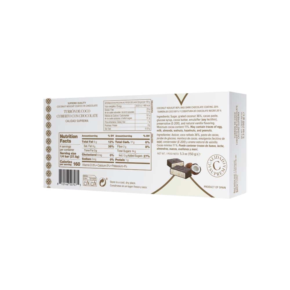 Turrón de chocolate con coco Calidad suprema YEYA (150 g / 5.3 oz) - Miniatura 3