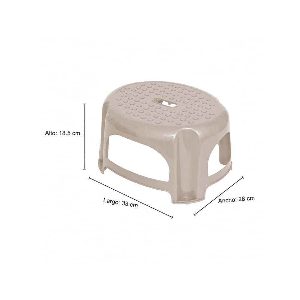 Banco Step de plástico color beige de 33 cm x 28 cm Casa y Menaje - Miniatura 2