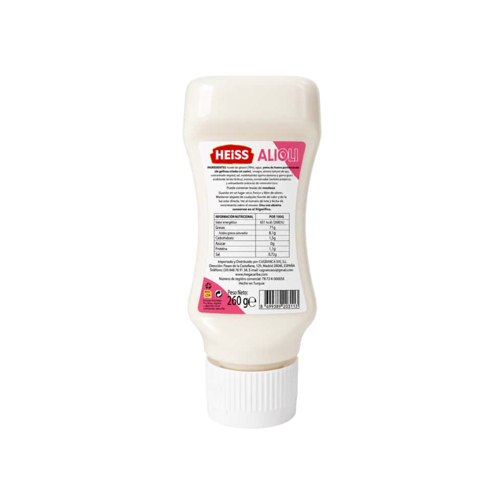 Salsa alioli sabor original Heiss (260 g / 9.17 oz) - Miniatura 3