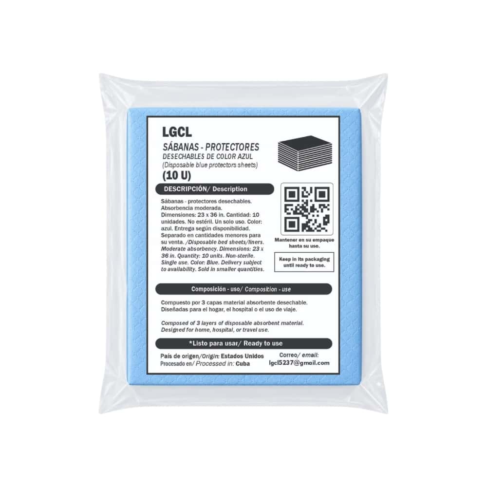 Sábanas - protectores desechables de color azul LGCL (10 U) - Miniatura 1