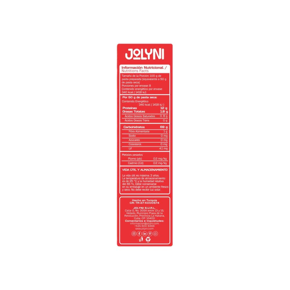 Pastas cortas - fideos - Vermicelli Jolyni (500 g / 1.10 lb) - Miniatura 3