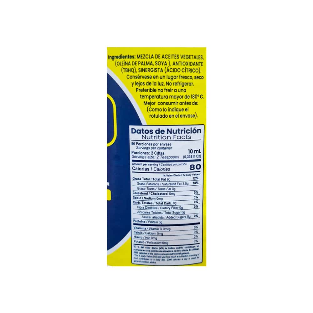 Aceite vegetal de oleína de palma y soya Del Campo (900 ml) - Miniatura 4
