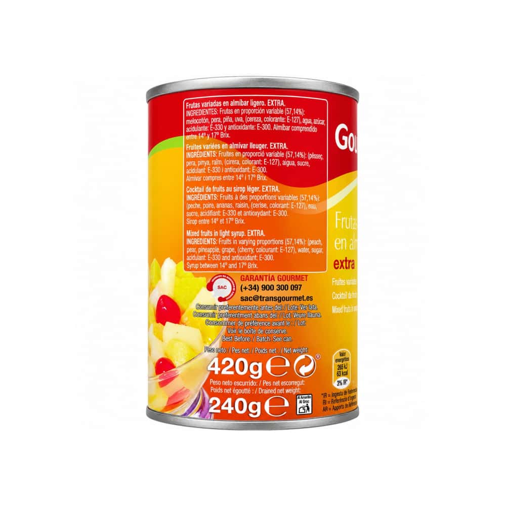 Frutas variadas en almíbar Gourmet (420 g / 14.8 oz) - Miniatura 2