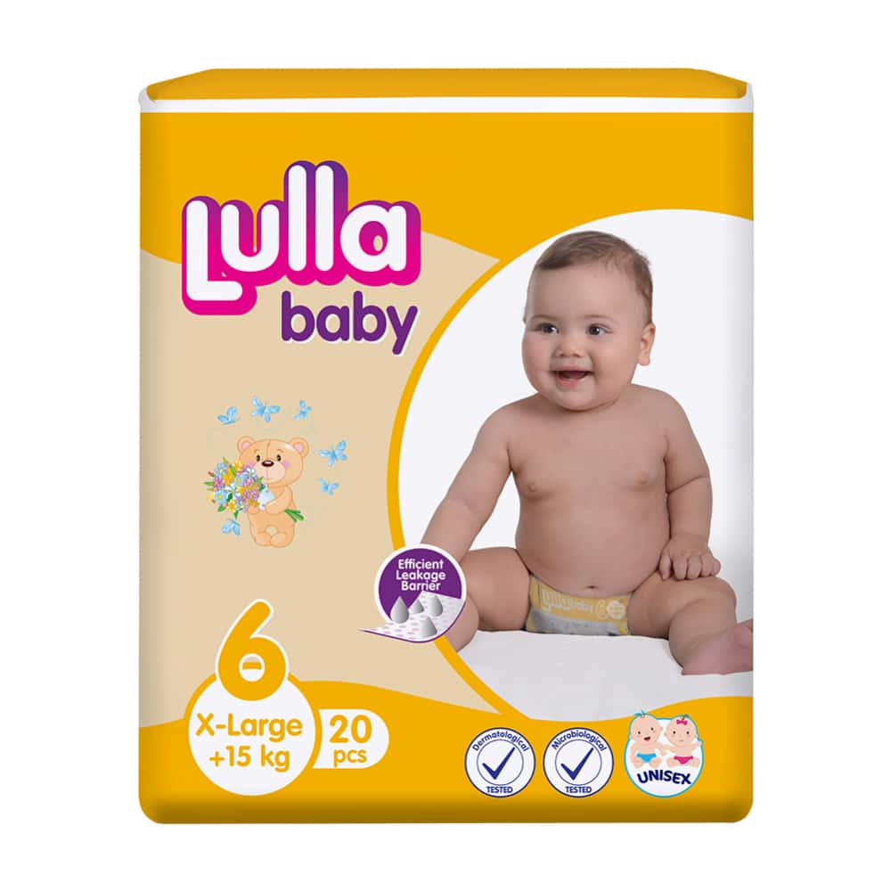 Pañales desechables para bebé etapa 6 X-Large Lulla Baby (20 U) - Miniatura 1
