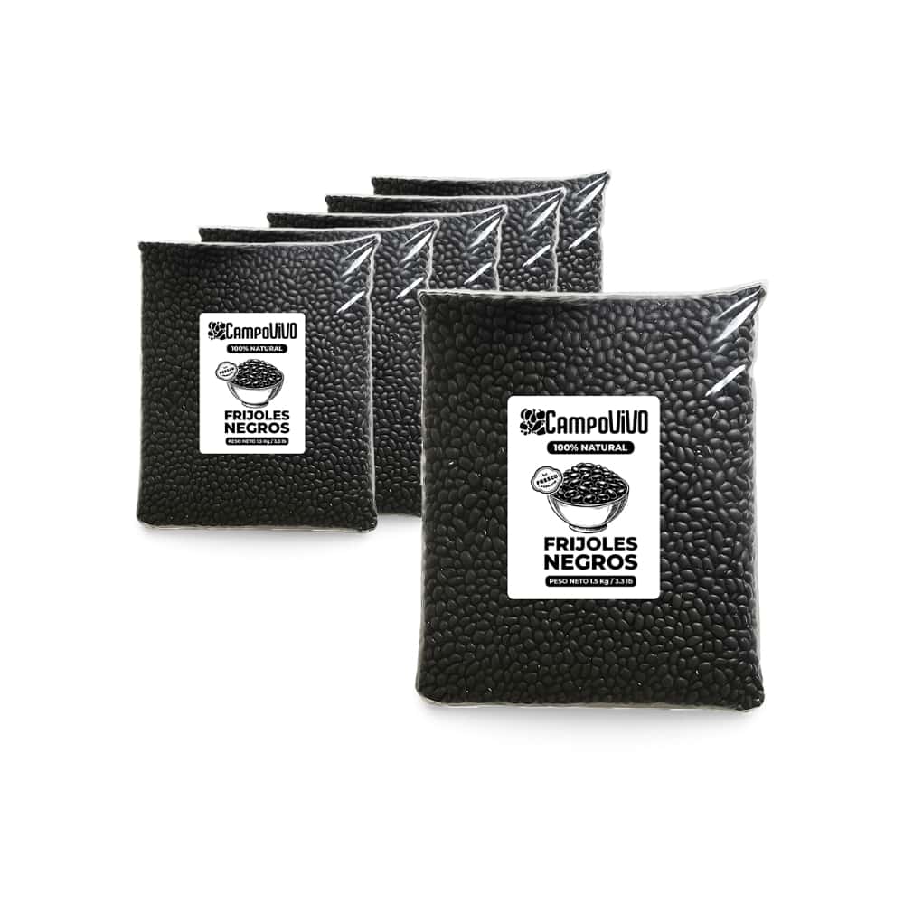 Frijoles negros Campo Vivo (6 x 1.5 kg / 3.3 lb) - Miniatura 1