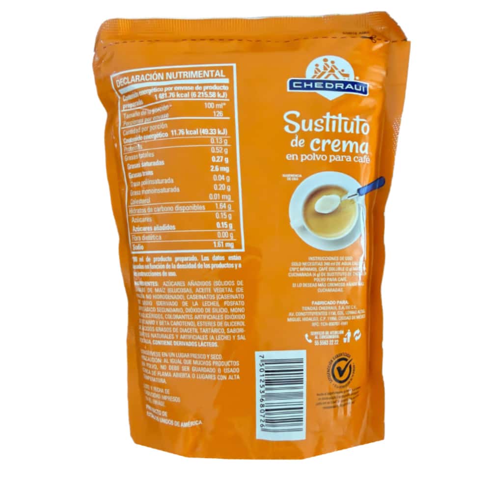 Sustituto de crema en polvo para café Chedraui (210 g / 7.41 oz) - Miniatura 3