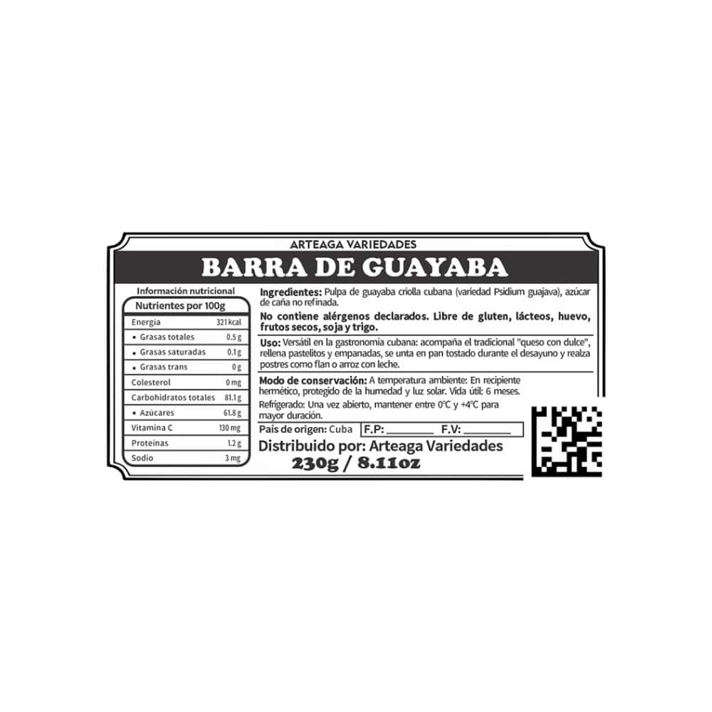 Barra de guayaba Arteaga Variedades (230 g / 8.11 oz) - Miniatura 2