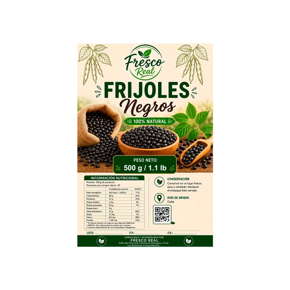 Frijoles negros Fresco Real (500 g / 1.1 lb) - Miniatura 2