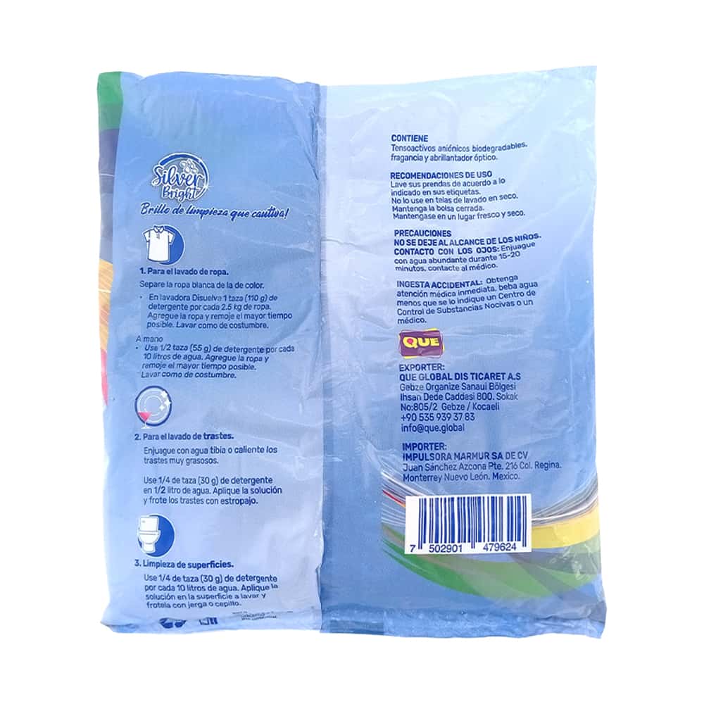 Detergente en polvo Silver Bright (500 g / 1.10 lb) - Miniatura 2