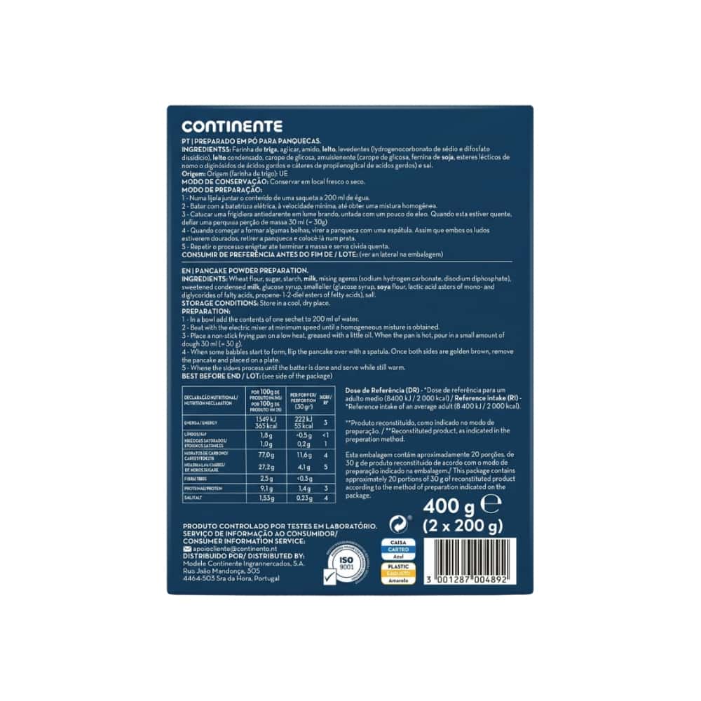Preparado para Panqueques Continente (400 g / 14.11 oz) - Miniatura 2