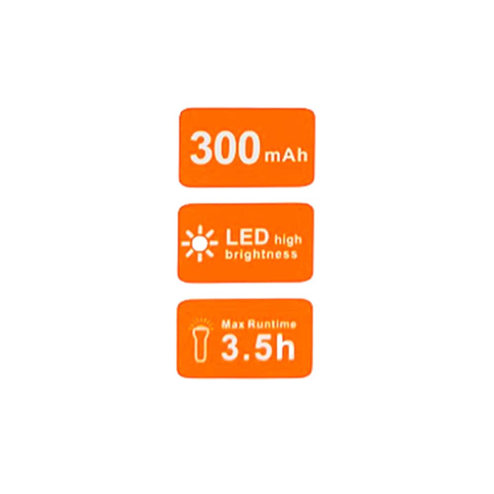 Lámpara lateral con linterna Led recargable 1 W Huyu - Miniatura 4