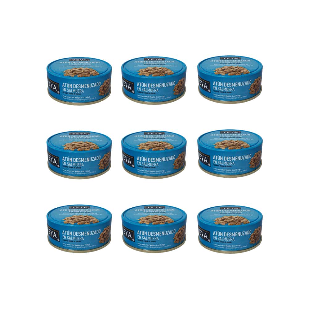 Atún desmenuzado en salmuera YEYA (9 x 140 g / 5 oz) - Miniatura 1