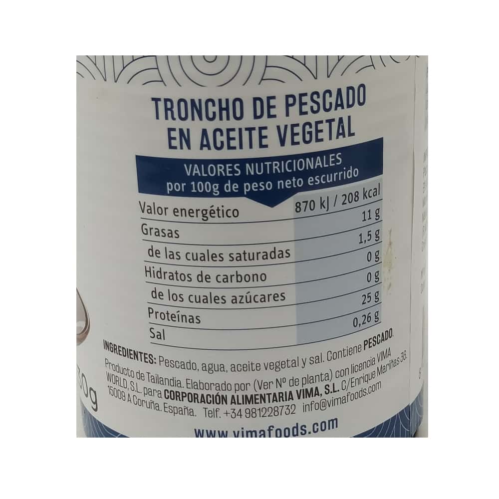 Troncho de pescado en aceite vegetal Vima Foods (425 g / 15 oz) - Miniatura 5