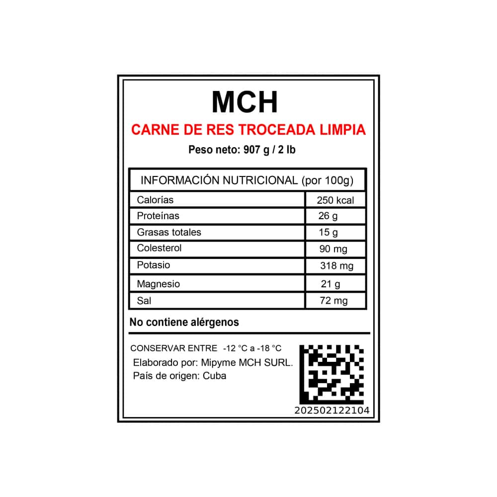 Carne de res troceada limpia MCH (907 g / 2 lb) - Miniatura 3