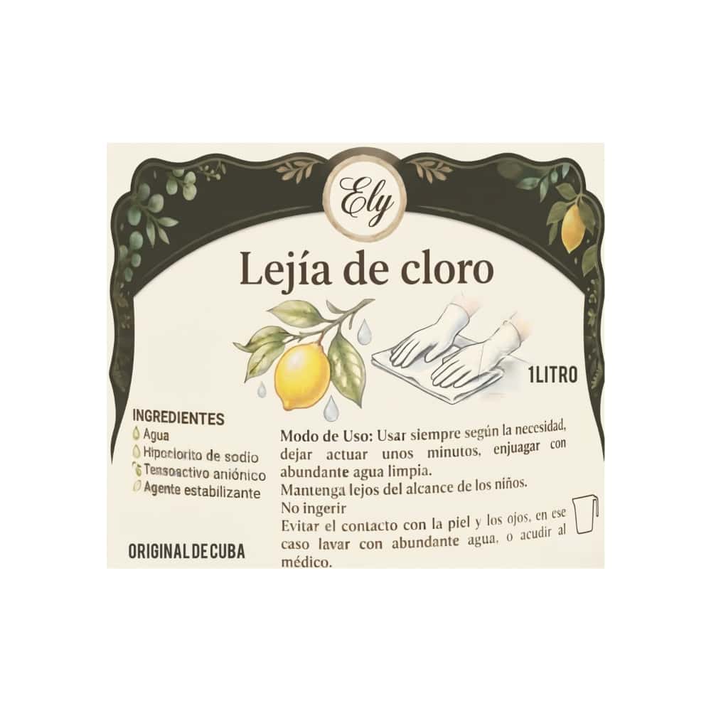 Lejía de cloro Ely (1 L) - Miniatura 2