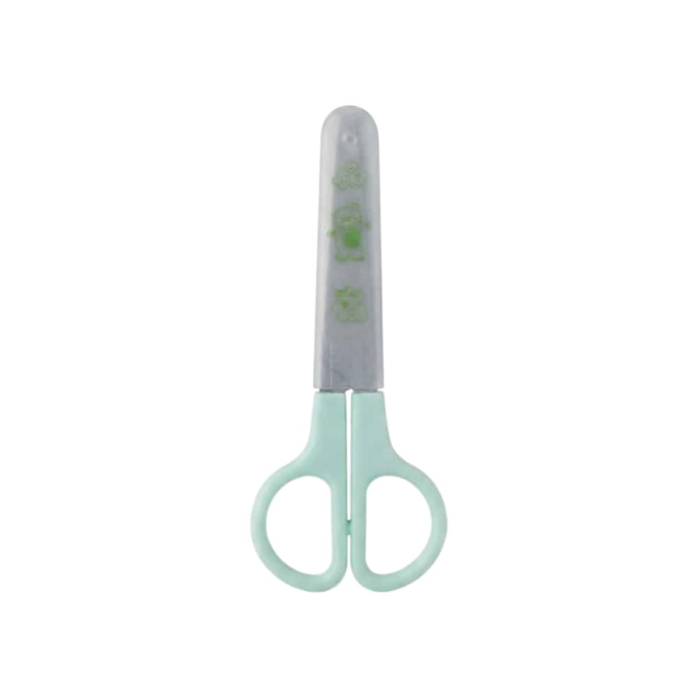 Tijera escolar infantil de color verde con protector de seguridad Tiara - Miniatura 1