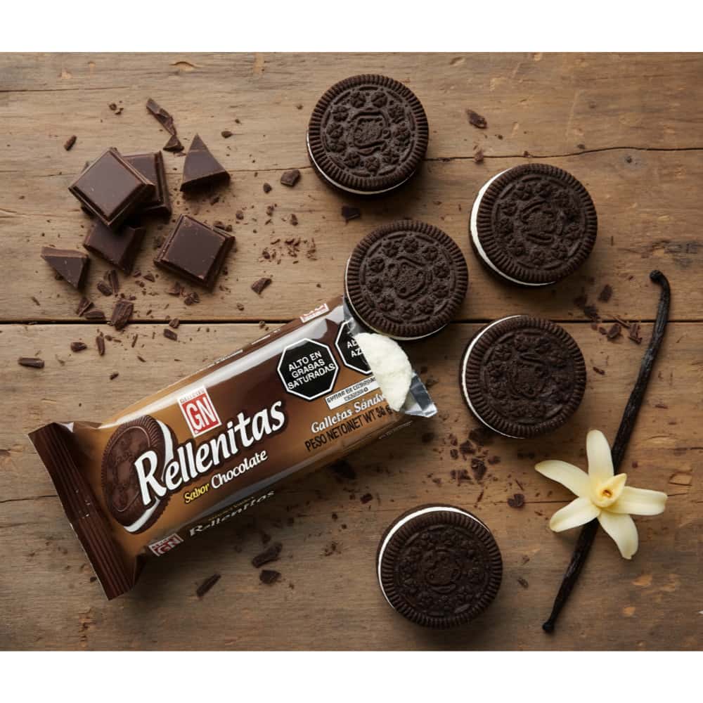 Galletas de chocolate con crema sabor vainilla Rellenitas GN (36 g / 1.27 oz) - Miniatura 5