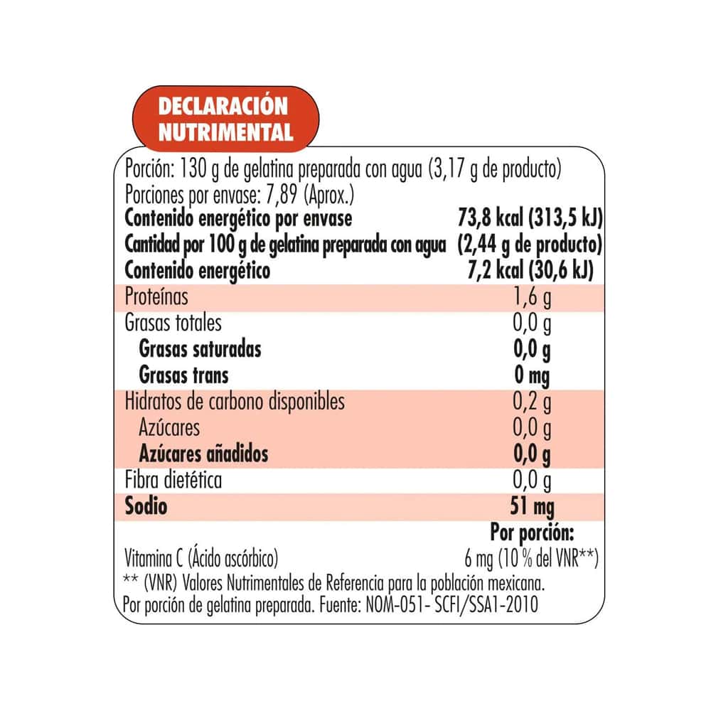Gelatina sin azúcar fortificada con Vit C sabor durazno Jell-O (25 g) - Miniatura 5